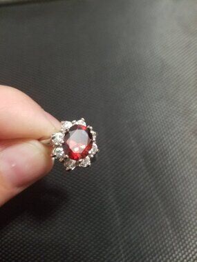 Quality[/Clarity] Fine-Jewelry Ruby-Red & Diamond-Cluster Halo-Ring